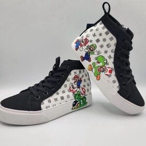 Nintendo Black and White Mario Kids Sneakers